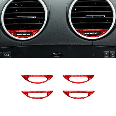 For Mercedes-Benz M-Class ML350 Red Carbon Fiber Dashboard Air Vent Cover Trim • $9.54