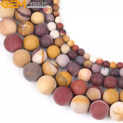 Natural Round Frosted Matte Mookaite Jasper Gemstone Beads Jewerly Making 15  • $3.49
