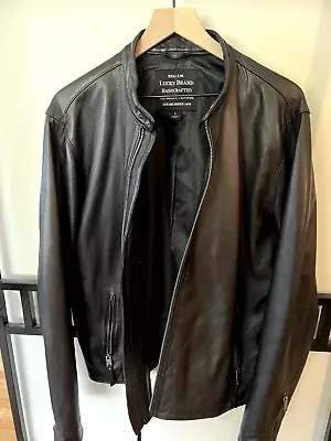 Lucky Brand Bonneville Moto Leather Jacket Mens Large • $150