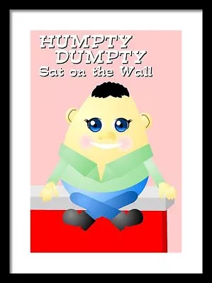 Humpty Dumpty - Nursery Rhymes Art Print Home Decor Wall - (frame Not Included) • $23.82