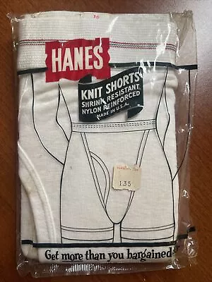 1960s Vintage Hanes White Boxer Brief Men's Underwear Size 30 NOS Sexy • $75