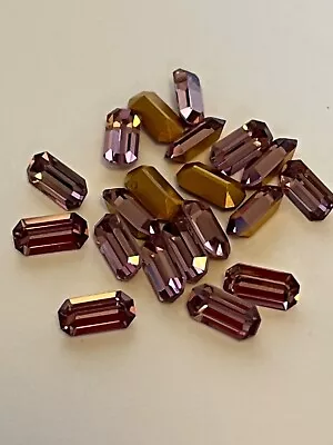 Preciosa Octagon 8x4mm Rhinestone Lt Amethyst Craft Gold Foiled Pack 15 • £3.85