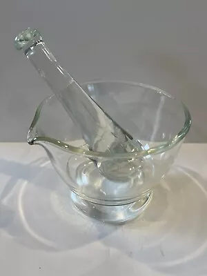 16 Oz GLASS MORTAR AND PESTAL GREAT CONDITION FREE SHIPPING • $60