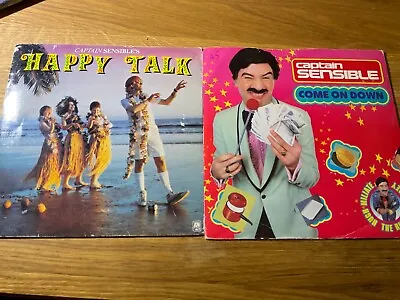 Captain Sensible X2  Happy Talk +Come On Down 7 In Singles Vinyl Free Postage • £8