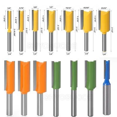 £4.55 • Buy Dia 1/4  1/2  6mm Shank Straight Router Bit Milling Slot Cutter Woodworking Tool