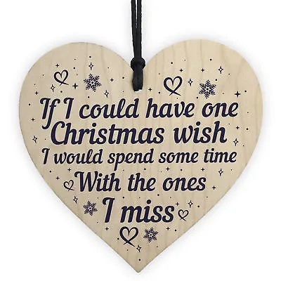 £3.99 • Buy Christmas Wish Memorial Tree Decoration Hanging Wooden Bauble Sign Xmas Gift