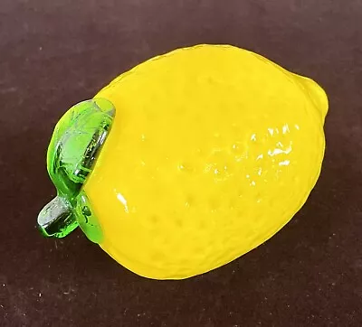 Vintage Murano Style Hand Blown Glass Fruit - Yellow Lemon • $20