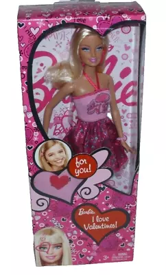 I LOVE VALENTINES Barbie Doll W/ Heart Fashion Dress & Ring New In Box • $14.99