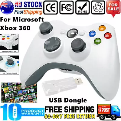 2.4G Wireless Game Controller For Microsoft Xbox 360 Windows PC & USB Dongle AU • $30.99