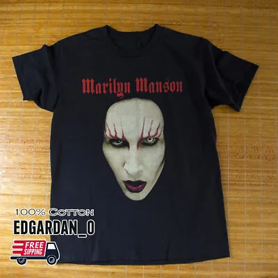 Marilyn Manson Face Black Unisex T-shirt S-5XL Free Shipping • $12.99