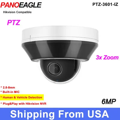 Hikvision Compatible 6MP PTZ 3x ZOOM IR Security IP Camera PoE Acusense Outdoor • $67.86