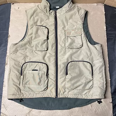 Canyon River Blues Men’s Fishing Vest Tan With Pockets Fleece Lined Sz XL • $24.99