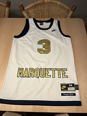 Dwyane Wade 1977 Marquette Greats & Glory White Nike Authentic Jersey Men M • $50