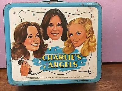 Vintage 1978 Aladdin Metal Lunchbox W/ Thermos Charlies Angels • $199.95