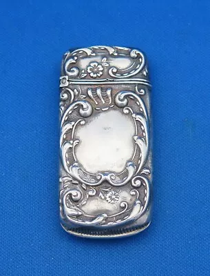 $28.07 • Buy Antique Match Safe W/ Floral Motif, Sterling By Whiting & Davis, C, 1900