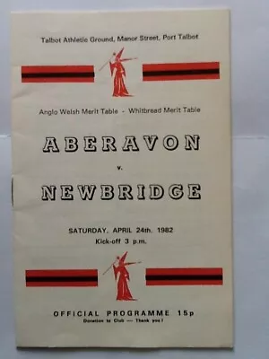 1982 ABERAVON V NEWBRIDGE Programme • £0.99