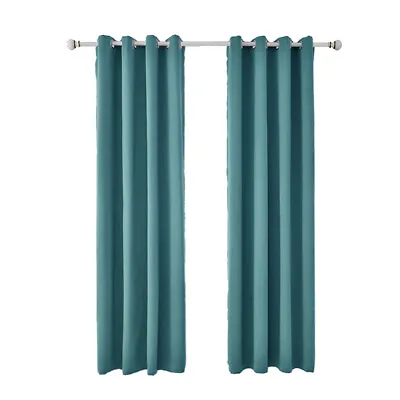 Thermal Blackout Ready Made Eyelet Ring Top Curtains Grommet Panel Home Decor • £21.40