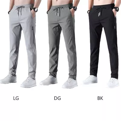 Men S Sweatpants Pockets Lightweight Exercise Pants Running Workout Sport Pants • £11.12