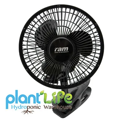 RAM 150mm 6-inch 15w Clip-on Fan Desk Fan 2 Speed Fan Hydroponics Grow Room Tent • £16.95
