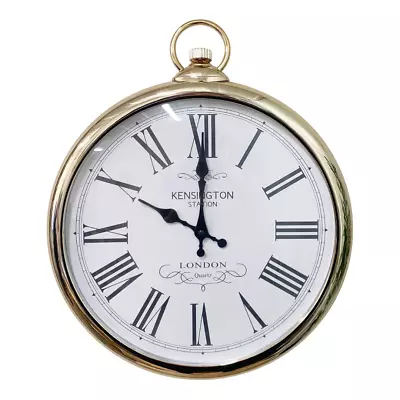 Wall Clock Hanging Kensington Design Pocket Watch Roman Numerals Copper • £45.99