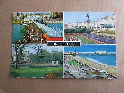 £0.99 • Buy Postcard - Brighton (Multiview) West Pier, Sunken Gardens, Old Steine Gardens