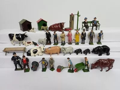 Lot Of 30 Vintage 1930's Britains LTD. Railroad & Animal Figures & Accessories • $20.50