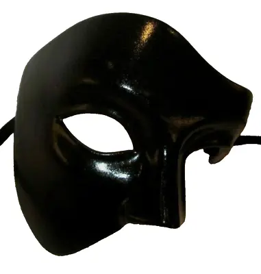  Mar5 Phantom Of The Opera Mask Handmade In Venice - Papier Mache Black • £18.99