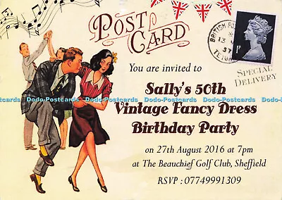 D145042 You Are Invited To Sallys 50th Vintage Fancy Dress Birthday Party. 2016 • £5.99
