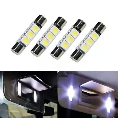 4pcs 31mm White LED HID 3-SMD 6641 Fuse Lights Vanity Mirror Sun Visor Lamp Bulb • $7.96