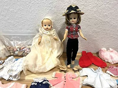 Vintage 1950's Vogue Jill & Ginnette Dolls Lot With Clothes And Extras • $20