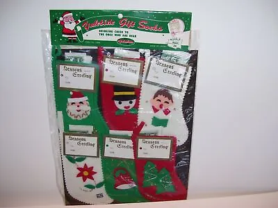 NOS Vintage YULETIDE Christmas Gift Socks Package Tags - Japan • $15.99