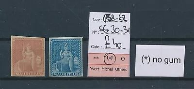 BV22957 Mauritius 1858 Allegory Classic Lot MNG Cv 40 GBP • $0.99