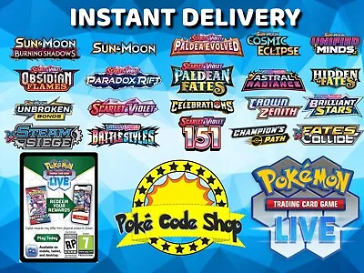 NEW Pokemon Live Online Booster Codes PTCGL ~ SV SwSh XY Code ~ INSTANT QR EMAIL • $63.15