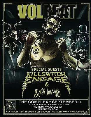 VOLBEAT/KILLSWITCH ENGAGE/BLACK WIZARD 2016 SALT LAKE CONCERT TOUR POSTER -Metal • $18.16