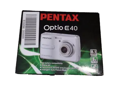 PENTAX Pentax Optio E40 8.1MP Digital Camera Silver New • $124.94