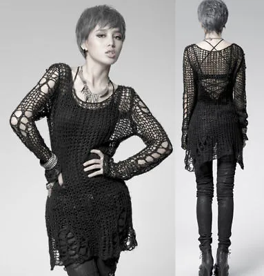 Punk Rave Black Women Sweater Fashion Style Visual Kei Sexy Party Casual Top • $36