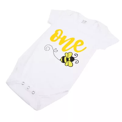  One Year Old Baby Bodysuit 1-Year-Old Birthday Short Sleeve Clothing • £9.16