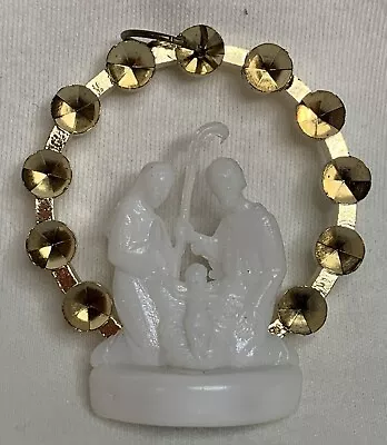 Vtg Italian Nativity Ornament Mary Jesus Joseph Plastic Material Made In Italy • $9.95