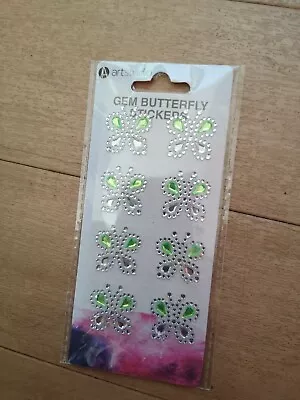 Card Making Gem Butterfly Stickers 8 Pack New Crafts Embroidery Embellishments  • £2.99