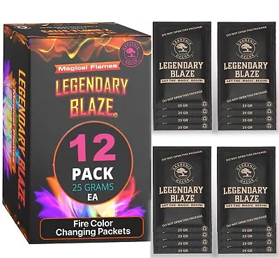 12 Pack Legendary Blaze Magical Flames Fire Color Changing Packets - Fire Pits A • $15.21