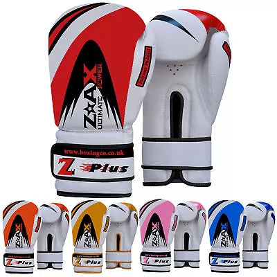 Leather Boxing Gloves Sparring Punchbag Training Gloves JUNIORADULT 4OZ To 16OZ • £9.49