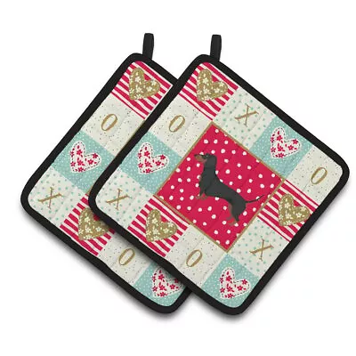 Carolines Treasures Ck5923pthd Dachshund Love Pair Of Pot Holders 7.5Hx7.5W • $21.38