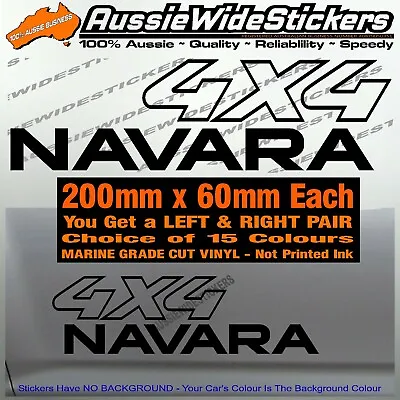 For Nissan NAVARA Np300 D22 4x4 Ute Tray Canopy Car Stickers 200mm PAIR • $6.90