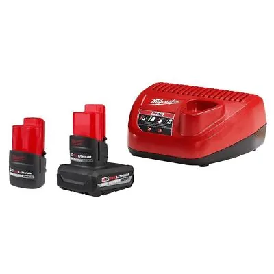 Milwaukee M12 Battery Pack And Charger Starter Kit - 48-59-2452S • $100