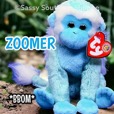 💙 2006 ZOOMER Blue/Green MONKEY Ty Beanie Babies BBOM Hang Tag *MWMT* • $14.99