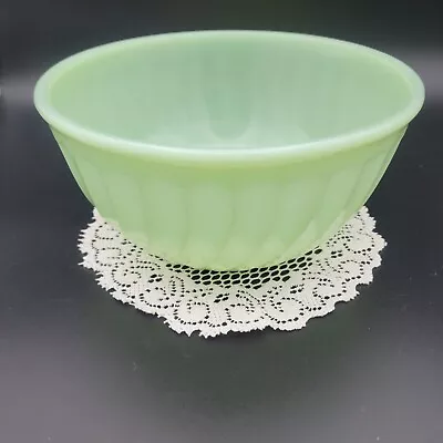 Vintage Fire King Jadeite Swirl Bowl 8” Green Mixing Bowl • $27