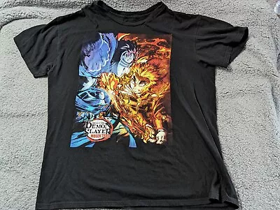 Demon Slayer Mugen Train The Movie Black Logo T-Shirt Size Large Anime Japan • $9.99