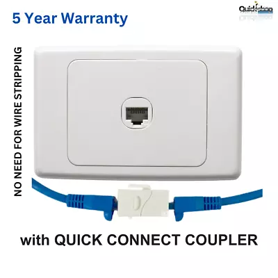 1 Gang Data Wall Plate Clipsal Style CAT6 RJ45 Network LAN Port Jack + COUPLER • $7.45