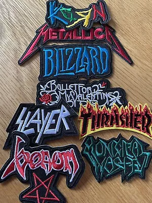 £7.50 • Buy 8 Job Lot HEAVY Thrash Metal ROCK BANDS  Music Iron On Cloth Embroidered Patches
