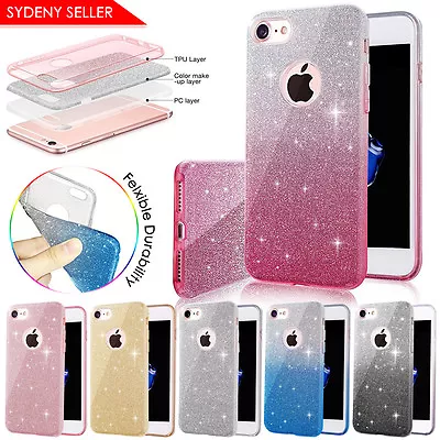 Extremely Sparkly Hybrid ShockProof Bling Glitter Rubber Case For Apple IPhone 7 • $7.99